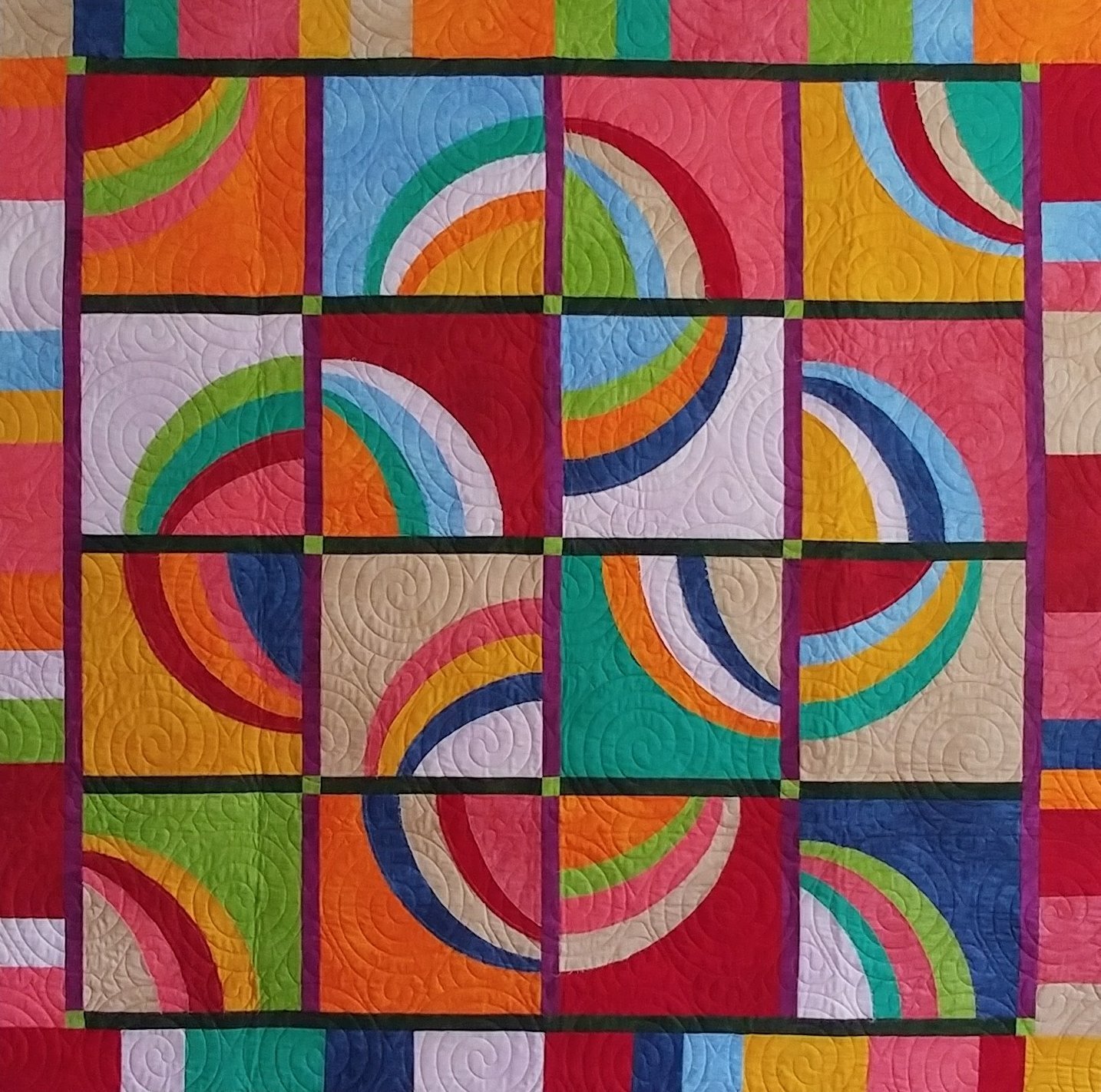 Modern Free-Wheeling Circle - Lincoln Quilters Guild July Workshop
