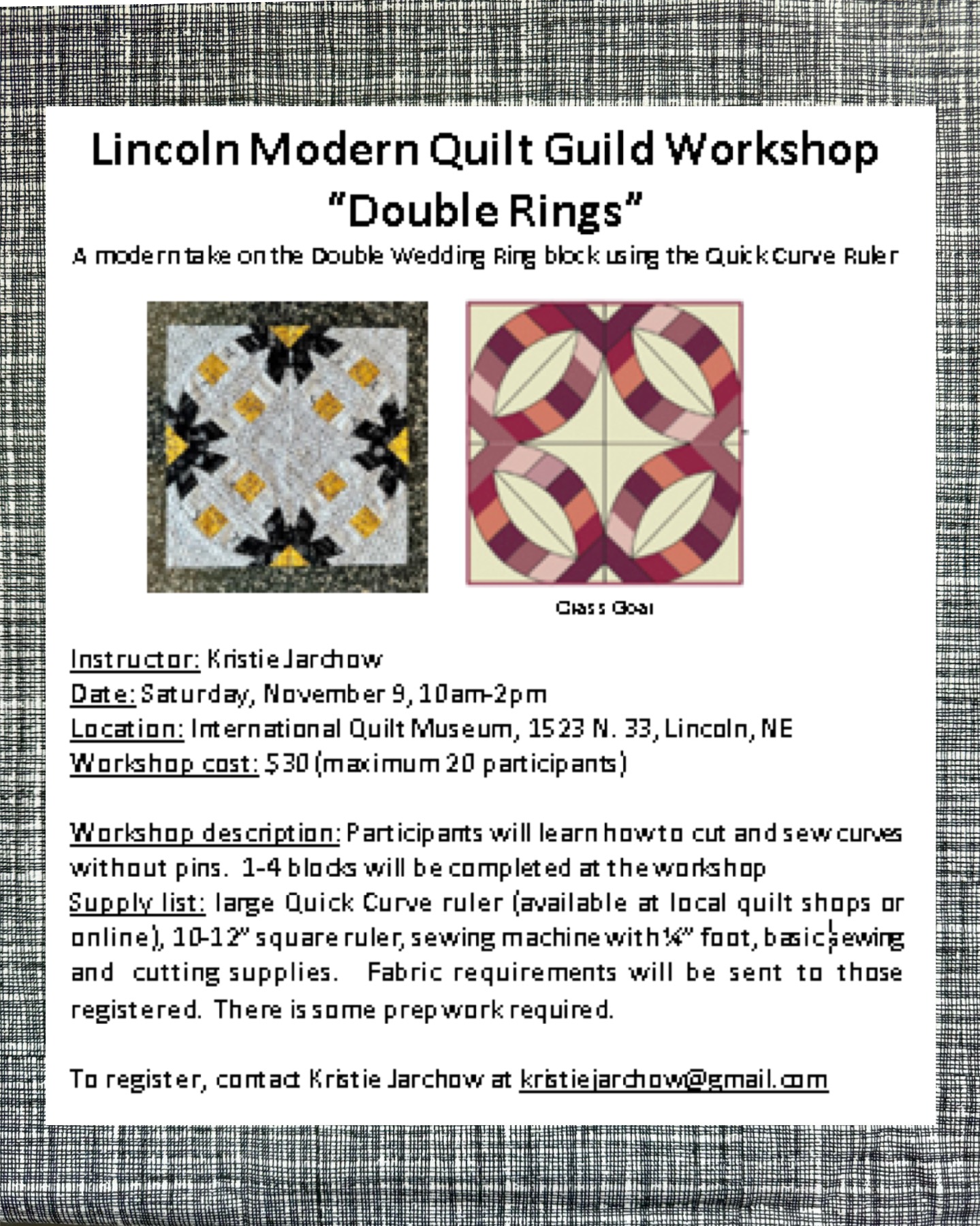 Lincoln Modern Quilt Guild workshop: double rings