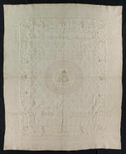 Bedcover, plain and corded quilting